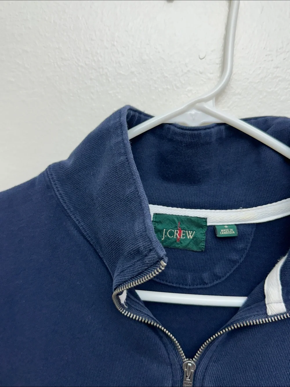 J. Crew Men's Navy Half-Zip Pullover Sweater